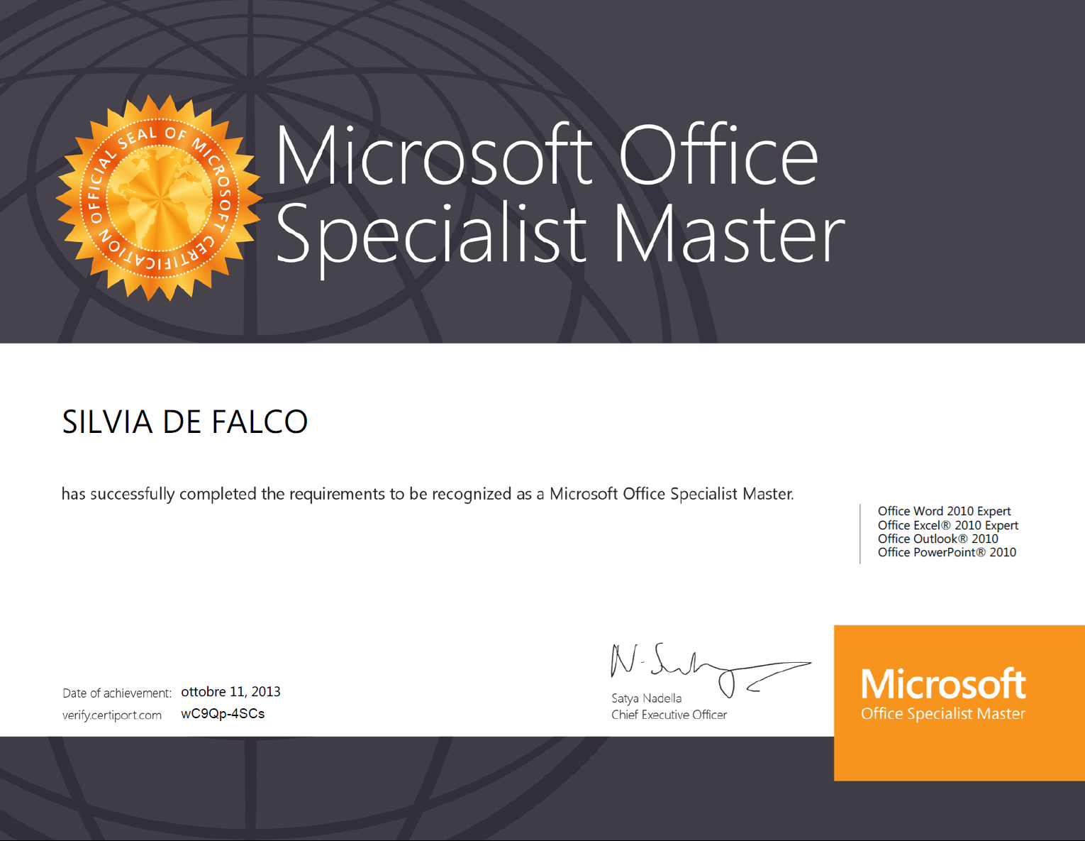 Microsoft Office Specialist Master