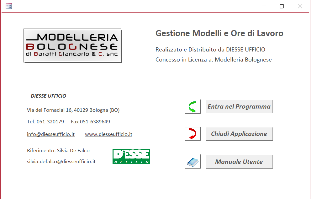 Gestione modelli e ore lavoro
